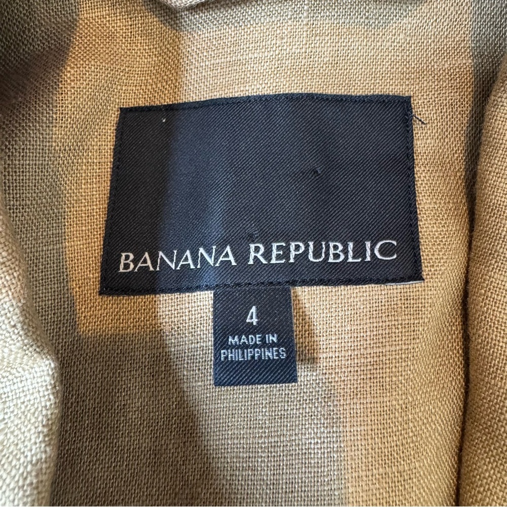 BANANA REPUBLIC ICED LATTE 100% LINEN BLAZER size 4 - Picture 8 of 12